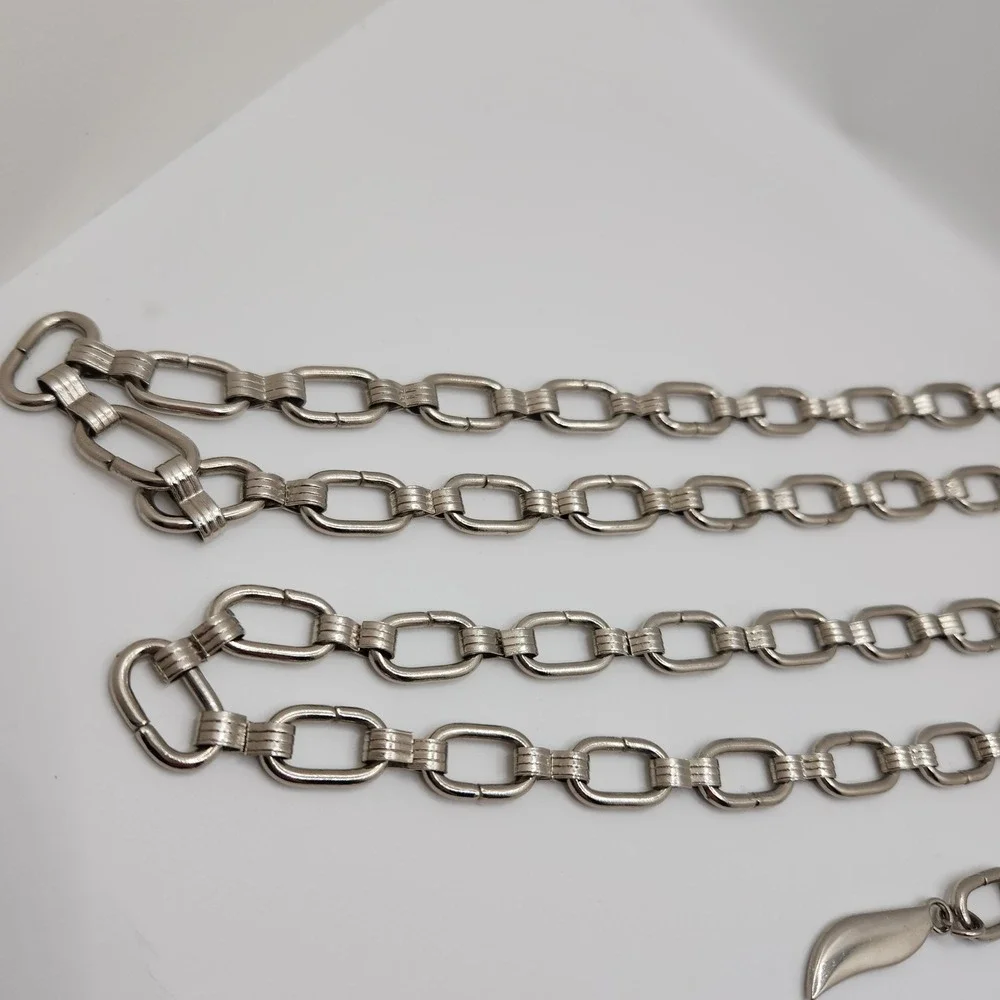 Vintage Silver Tone Chain Belt 44 Long Large Link Adjustable Statement Y2K Hip